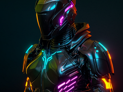 【申焯栢ai設計作品】cyberpunk armour suit v2 ai ai art design graphic design vector 申焯栢