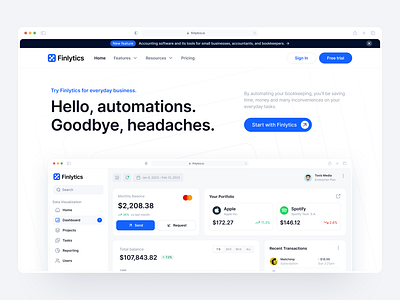 Landing Page For Fintech Startup user interface