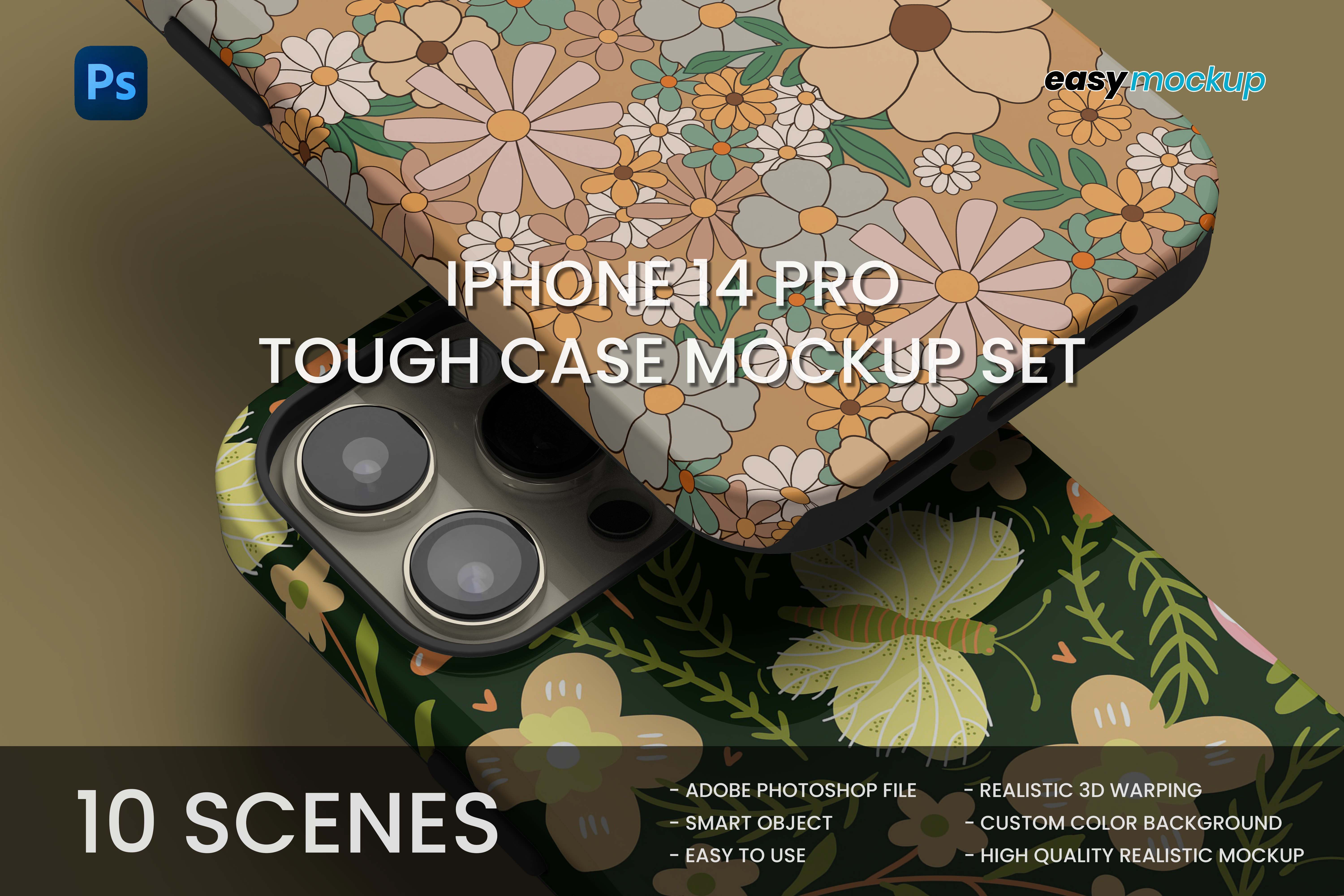 IPHONE 14 PRO TOUGH CASE MOCKUP SET case mockup iphone iphone 13 pro iphone 14 iphone 14 pro iphone 14 pro case mockup iphone mockup mockup photoshop psd mockup snap case snap case mockup tough case tough case mockup