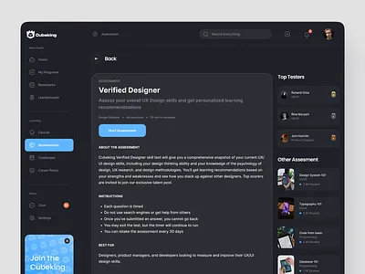 Cubeking - Education App clean dashboard design e learning edtech education education platform elearning courses interface minimal online courses panel school study udemy ui ux video lesson webdesign website design
