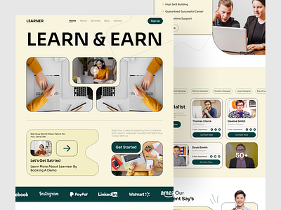 E - Learning Landing Page | Website Design digital learning e learning e learning ui e learning website education education landing page education web design online education online learning