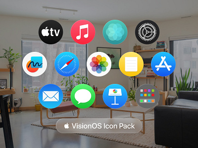 VisionOS Icon Pack app apple design icon spatial template ui visionos