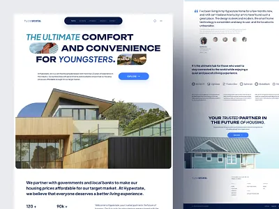 Hypestate - Real Estate Agency Website agency apartment design header hero section homepage housing landing page properties property real estate landing page real estate ui real estate website uidesign uiux website