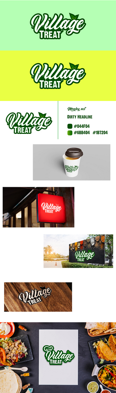 A Village Food Cafe Branding branding food cafe graphic design hotel illustrator logo mockups