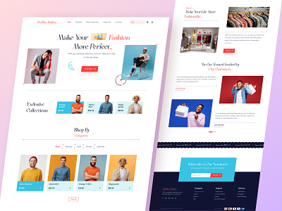 Fashion E-Commerce Website Template apparel clothing store creative design fashion ecommerce fashionable figma homepage landing page men clothes modern online business online shopping trendy typography ui ux design visual design web design web template website design women clothes