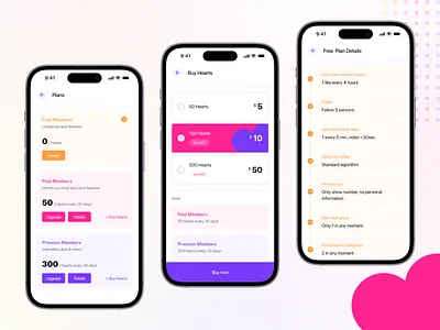 Voice - Dating App❤️ - Plans app app design chat design flat ios minimal minimalist mobile design plan ui uiux upgrade ux voice