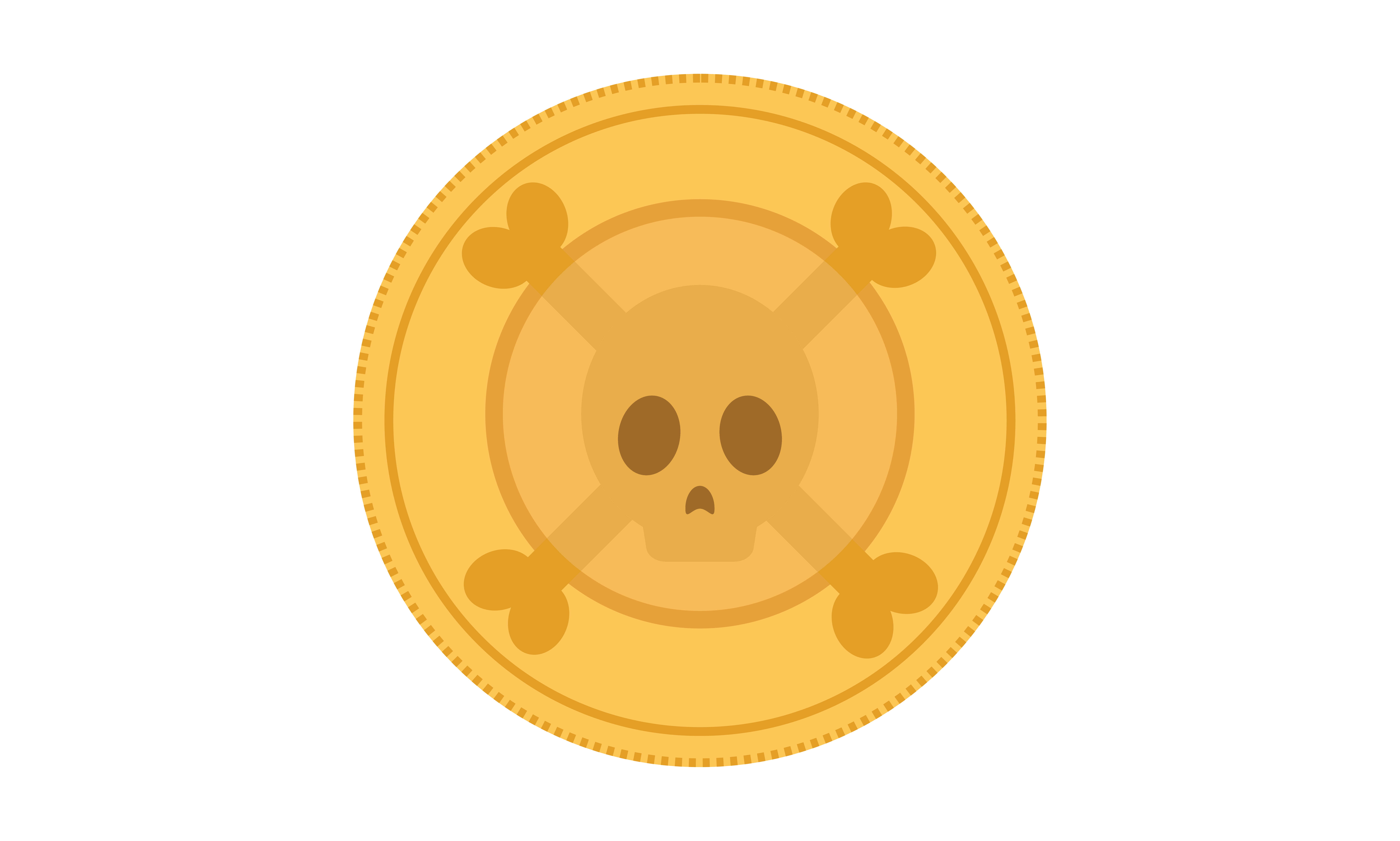 Space Pirate Doubloon astronaut coin collectible crossbones digital digital art doubloon game asset gold graphic design illustration money skull skull and crossbones