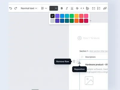 SaaS UI Design Document Editor Colour Picker UI design document editor ui icons saas ui ui design zomentum