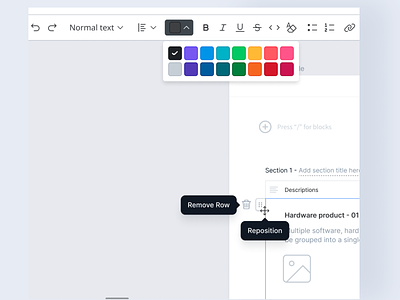 SaaS UI Design Document Editor Colour Picker UI design document editor ui icons saas ui ui design zomentum