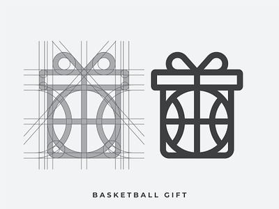 Basketball Gift basketball birthday box branding design gift icon illustration lines logo mark minimal nba sports symbol vector