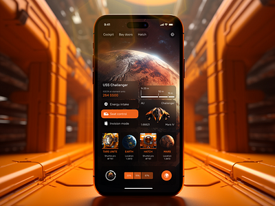 Spaceship Control Mobile App Concept app concept concept design ui