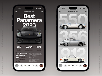 Porsche dashboard design graphic design homepage illustration interface ios iphone mobile news ui