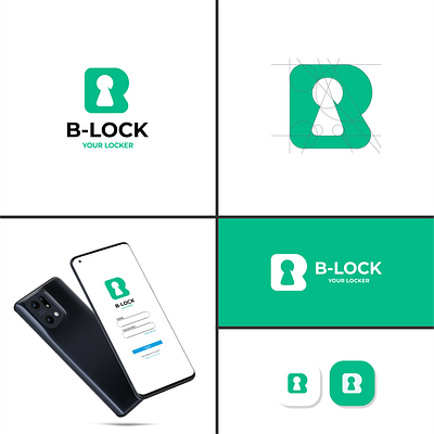 B-Lock Logo art brand brand design branding company design graphic graphic design grid icon illustration initial key lock logo logo design safe security symbol vector