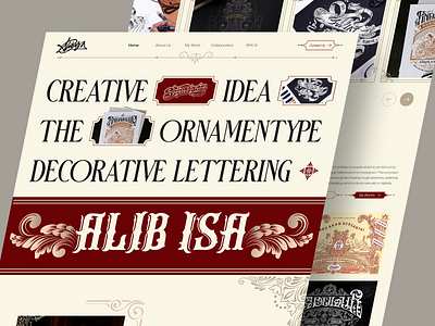 Alib Isa - Landing Page Portfolio alib isa branding decorative font graphic design illustration javanese kaligraphy landing page lattering ornament ornamentype portfolio traditional typography ui ui design ux design vector