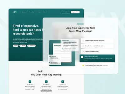 NovaTax Marketing Web page design landing page marketing page product design tax web page ui web