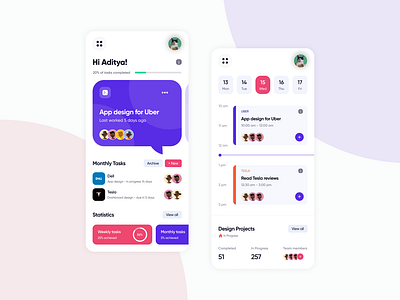 Project Management App design illustration ui ux