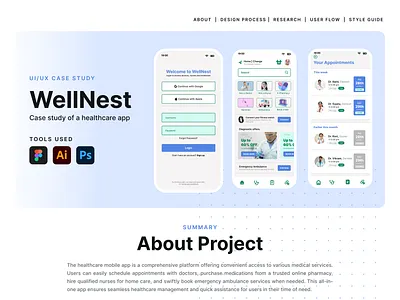 WellNest: UI/UX Case Study case study design experience healthcare interaction ui ui ux
