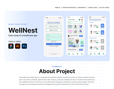 WellNest: UI/UX Case Study case study design experience healthcare interaction ui ui ux