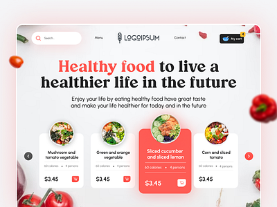 Healthy Food UI Website graphic design ui website