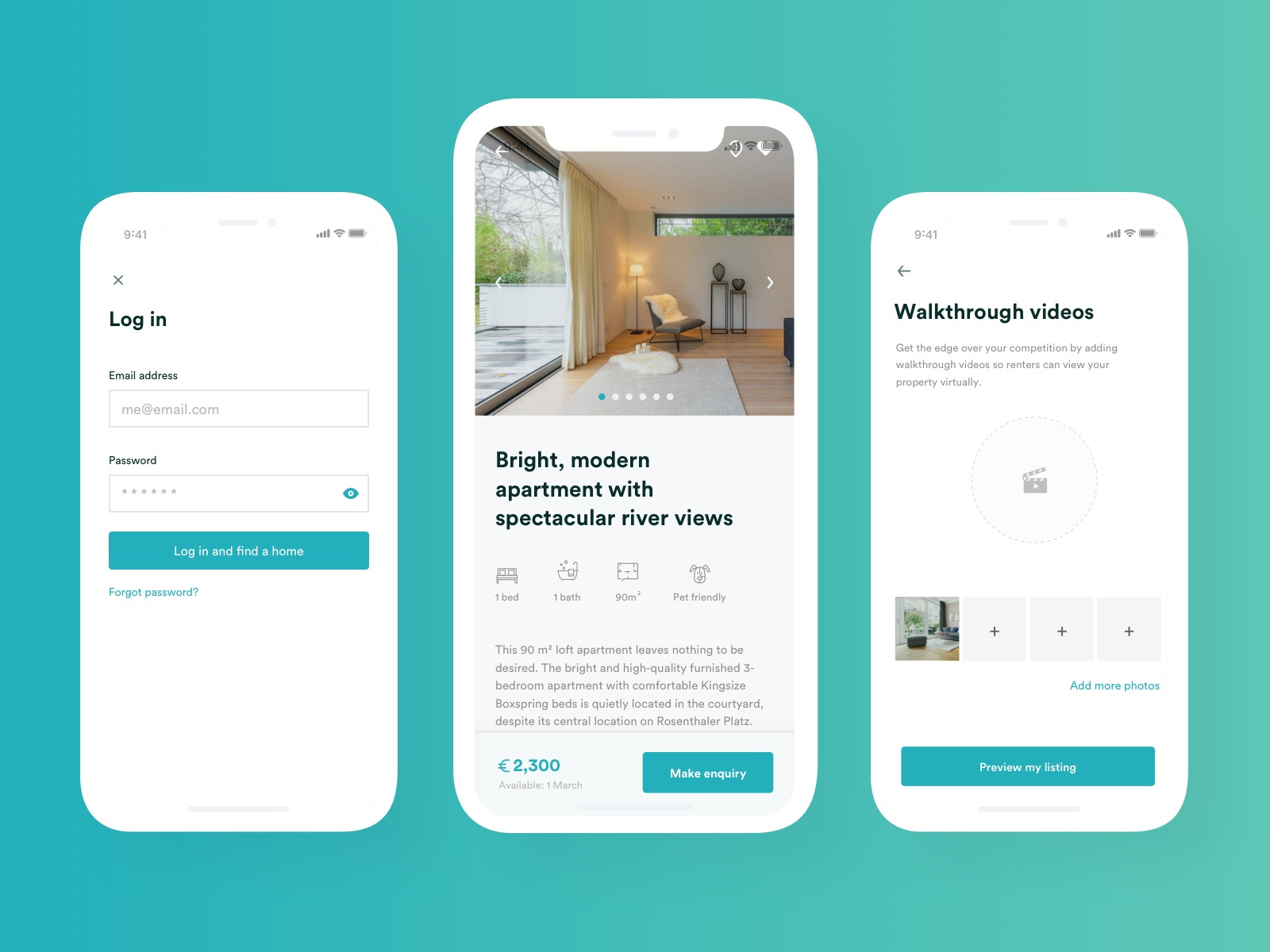 Property Rental iOS App by Leeanne G on Dribbble