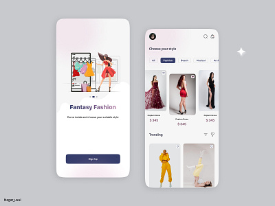 Fashion e-Commerce application app branding clothing ecommerce fashion illustration light minimal onlineshop shop ui