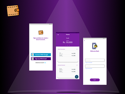Wallet Application android design ui ux