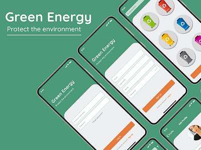 Green Energy app branding design illustration ui ux