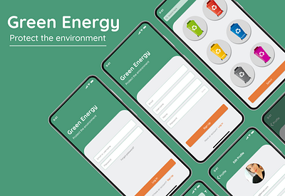 Green Energy app branding design illustration ui ux