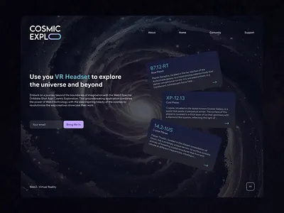 CosmicEXPLO 3d ai animation app branding design galaxy graphic design illustration logo logomotion motion graphics neon planets space ui ux vector vr web3