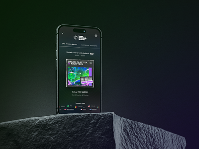 One World Radio - iOS app agency app blur clean dark design gradient graphic design ios iphone minimal mobile mobile design mockup music radio ui ux webdesign
