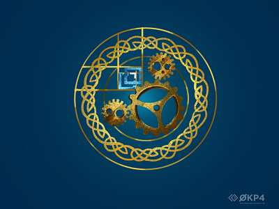 Illustration for blockchain | Magic gears blockchain blockchain website celtic mythology design digital illustration drawing folklore game design gears golden thing graphic design illustration illustration artwork illustration for design illustration for website magic things magic universe mechanism ui