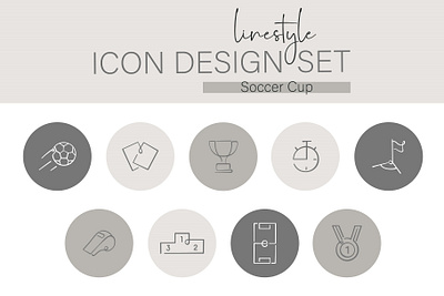 Icon Design Set Soccer Cup ball