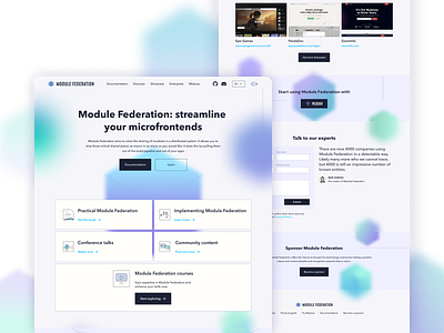 Module Federation website dark theme design light theme module federation ui web design