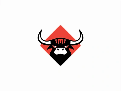 Bull Logo angus animal beef branding bull design emblem farm geometric icon identity illustration logo mark playful red simple sports symbol vector