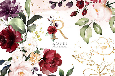 Roses. Watercolor Floral Collection app branding design graphic design illustration logo typography ui ux vector