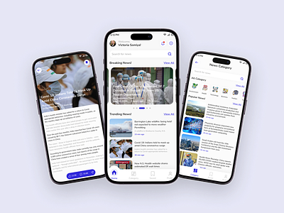 News App - Trending News App app app design breaking news design graphic design healthcare news news news app news app ui trending news ui ux