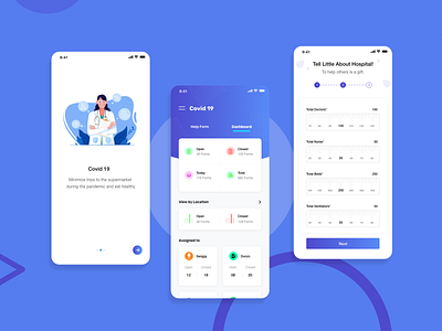 Hospital help app design illustration typography ui vector