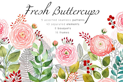 Fresh buttercups frames and patterns app branding design graphic design illustration logo typography ui ux vector
