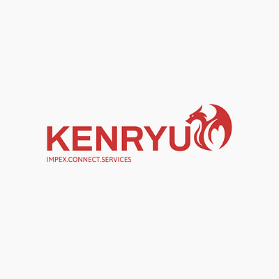 Logo Design for Kenryu branding design dragon for hire freelance work graphic design logo logo design logo design branding logo designer red dragon vector