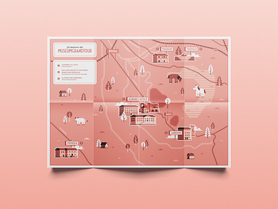 Gli itinerari del Museumgrandtour (1) - Design and illustration design for cultural heritage editorial illustration illustrated map illustration map