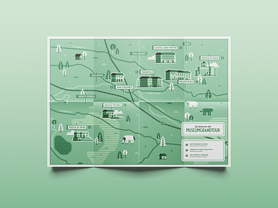 Gli itinerari del Museumgrandtour (2) - Design and illustration design for cultural heritage editorial illustration illustrated map illustration map