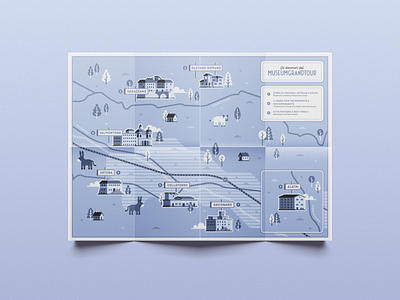 Gli itinerari del Museumgrandtour (3) - Design and illustration design for cultural heritage editorial design illustrated map illustration map