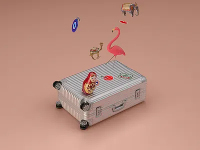 Rimowa 3d animation branding c4d cgi design fun luggage