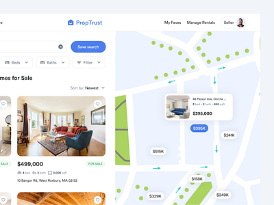 ProptTrust - Real Estate Web App airbnb analytic apartment booking case study dashboard design dipa inhouse graphic design home hotel house maps property real estate residence ui villa web app website