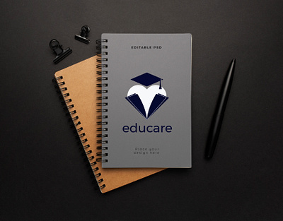 EDUCARE LOGO brand identity branding education logo logo logo design minimal logo modern logo vect plus