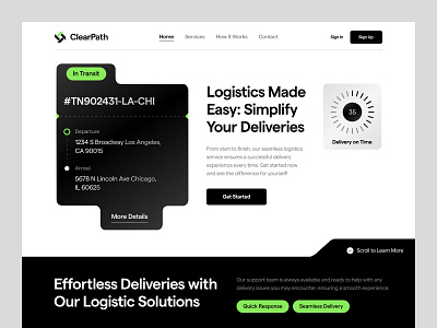 Logistic & Cargo Service bold cargo clean delivery hero hero serction interface logistics web web design website