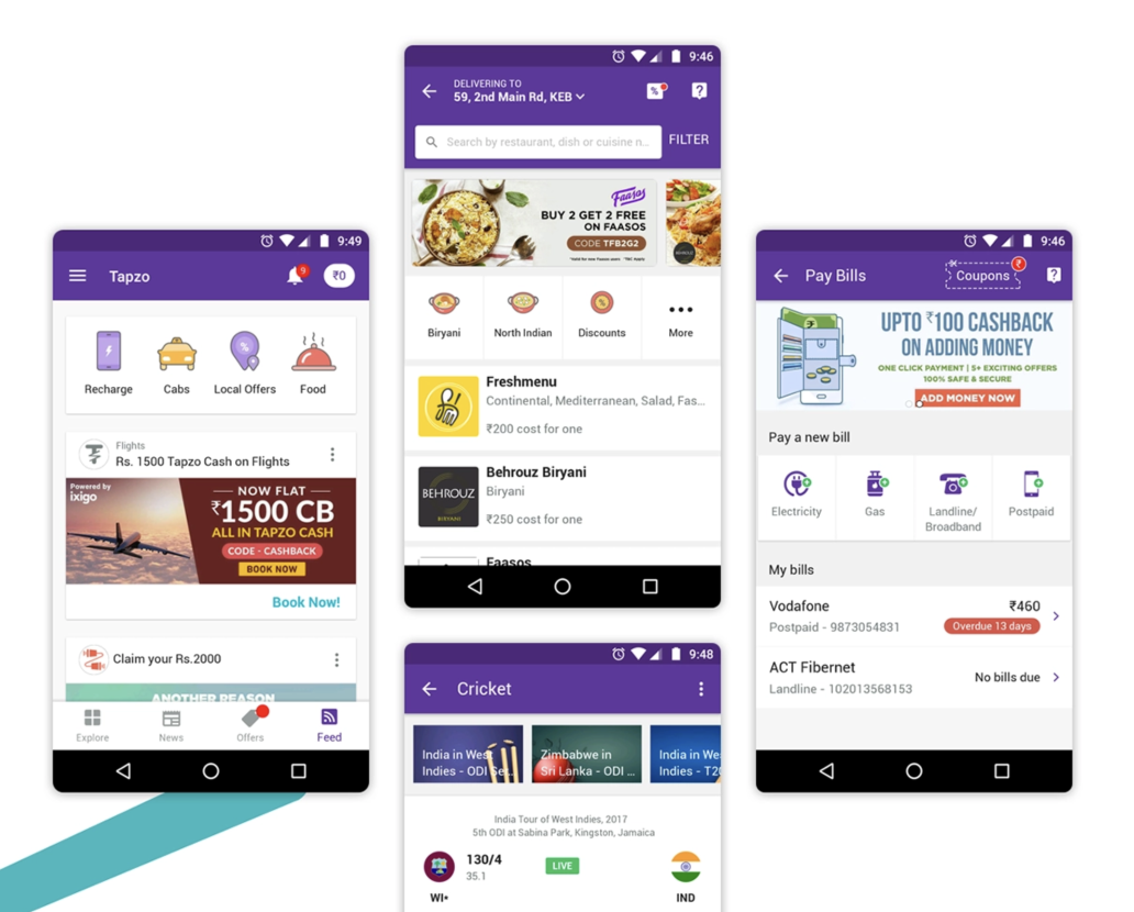 Tapzo - All in One App app design mobile multi category app product design ui uiux design ux