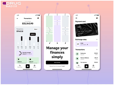 Banking Application with Interaction build2.0 graphic design ui watchmegrow