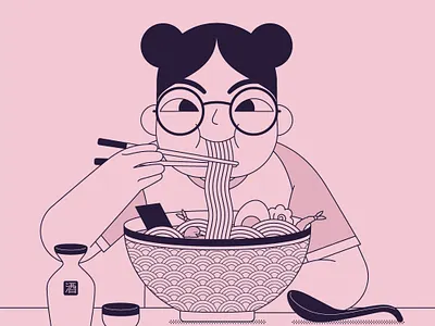 Ramen character design food and drink graphic design illustration vector