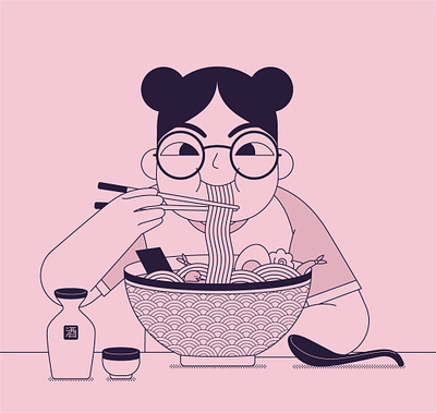 Ramen character design food and drink graphic design illustration vector